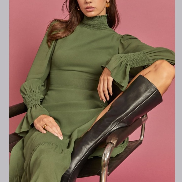 galena long sleeve midi dress reformation